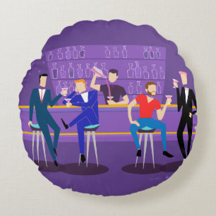 Retro homosexuelles Bar-rundes Kissen