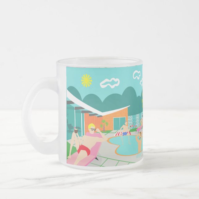 Retro homosexuelles Pool-Party-mattierte GlasTasse Mattglastasse (Links)