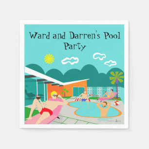 Retro homosexuelles Pool-Party-Papierserviette Serviette