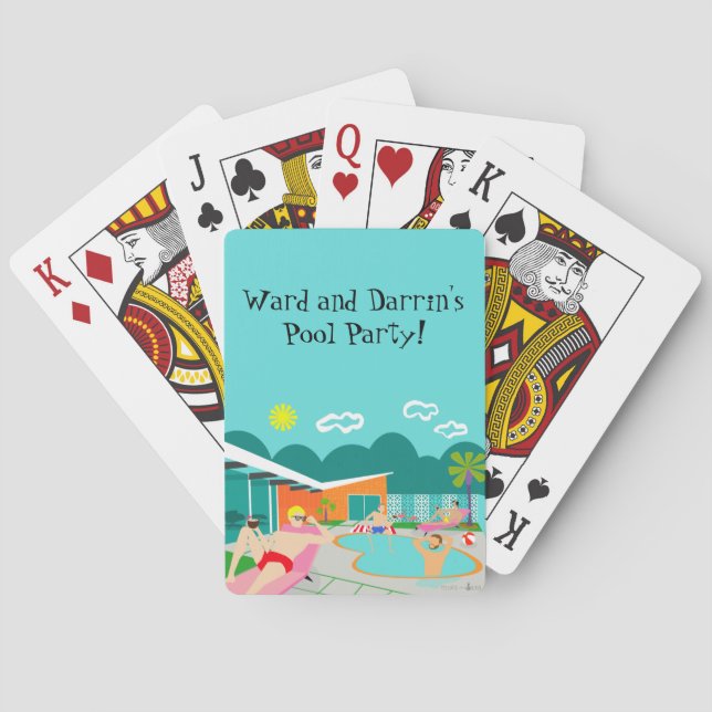 Retro homosexuelles Pool-Party-Spielkarten Spielkarten (Rückseite)