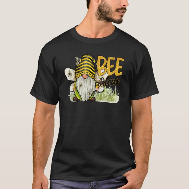 Retro Honey Bee Gnome Bee Seligen Kindness Inspira T-Shirt (Vorderseite)