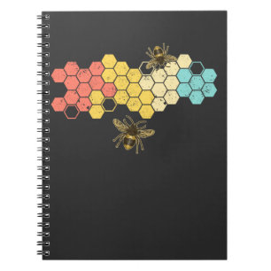 Retro Honeycomb Bienenhäuser Design für Bienen L Notizblock