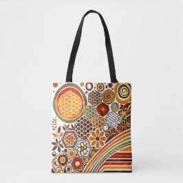 Retro Honeycomb Tote Bag | Bienendesign Tasche