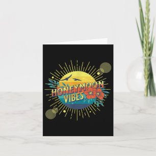Retro Honeymoon Vibes New Wedding Bride Groom Vaca Karte