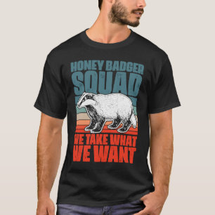 Retro-Honigdachs-Truppe für einen Ratel-Fanatiker- T-Shirt