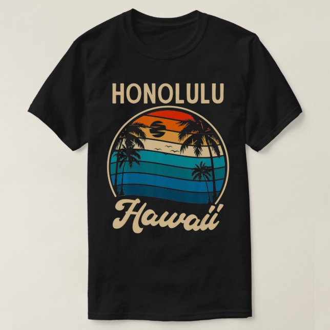 Retro Honolulu Hawaii T-Shirt (Design vorne)