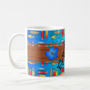 Retro Honu Surfbrett Kaffeetasse