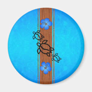 Retro-Honu-Surfbrett Magnet
