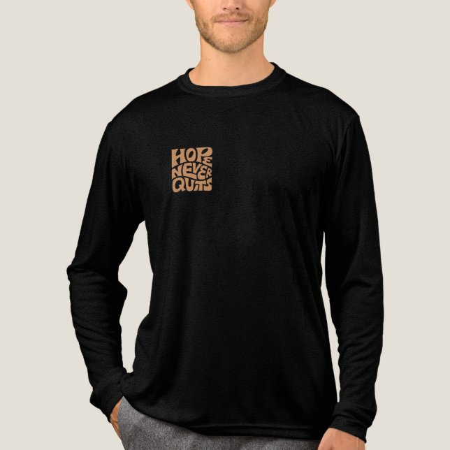 Retro Hope Never Quits Typography T-Shirt Design | Tri-Blend Shirt (Vorderseite)