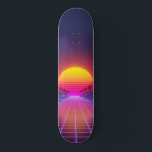 Retro Horizon Skateboard<br><div class="desc">Ride the Grid with the Retro Synthwave Skateboard ​Embrace the 80s aesthetic with this Retro Synthwave Skateboard deck. Featuring a classic neon sunset, silhouetted palm trees, and a glowing geometric grid, this design is a must-have for lovers of vaporwave and cyberpunk culture. ​Whether you’re looking for a functional pro-grade skateboard...</div>