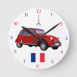 Rétro horloge de mur de Citroen 2CV