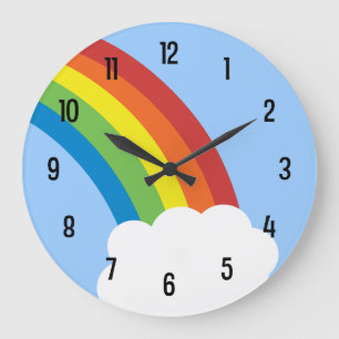 rétro horloge murale d'arc-en-ciel des années 80