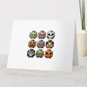 Retro Horror Bricks Kopf Beängstigende Halloween M Karte