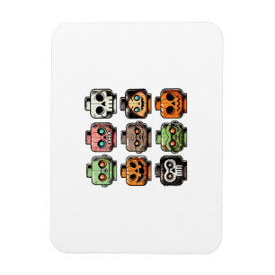 Retro Horror Bricks Kopf Beängstigende Halloween M Magnet