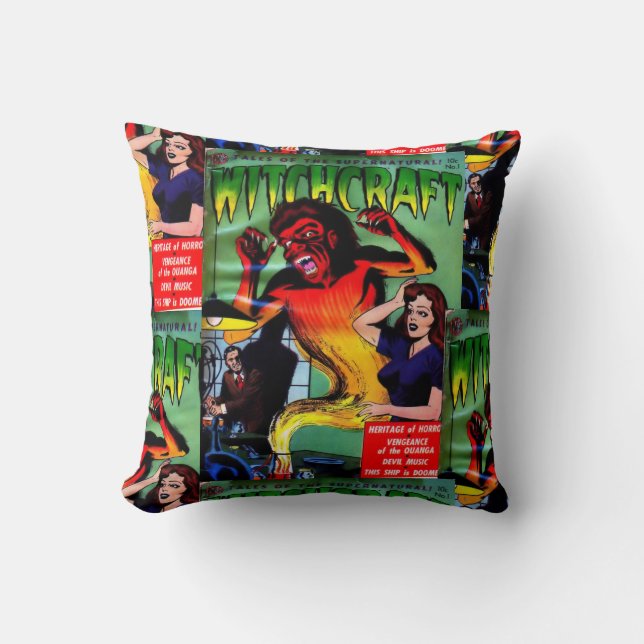 Retro Horror Comic Buch dekorative Throw Kissen (Vorderseite)