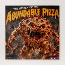 Retro-Horror-Monster-Jigsaw-Puzzle: Der Angriff vo