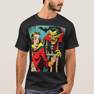 Retro Horror Vampire Comicen T-Shirt