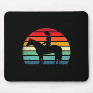 Retro Horse Lover Gift Horseback Rider & Amp; Ridi Mousepad