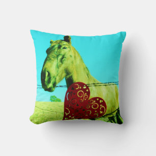 Retro Horse Valentine Herz Kissen