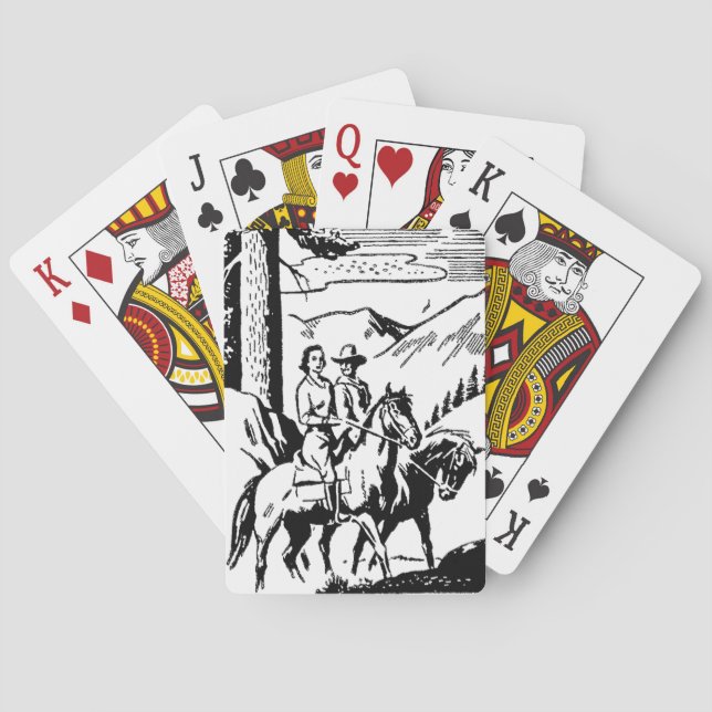Retro Horseback Riding Spielkarten (Rückseite)