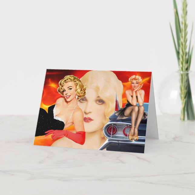 Retro Hot Birthday Karte (Vorderseite)