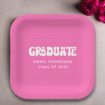 Retro Hot Pink Graduate Class of 2024