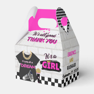 Retro Hot Pink Hip Hop Baby Shower Baby Girl Geschenkschachtel