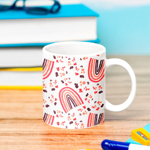 Retro Hot Pink Lila Abstrakt Regenbogen Wasserfarb Kaffeetasse