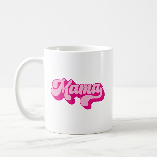 Retro Hot Pink Mama Foto Kaffeetasse (Links)