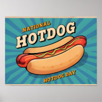 Retro Hotdog-Illustration für den nationalen Hotdo
