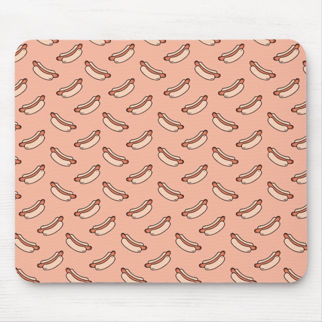 Retro-Hotdog-Nahtloses Muster Mousepad (Vorne)