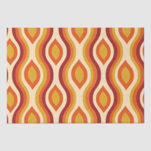 Retro Hourglass Ogee in Orange, Gelb und Rot Seidenpapier
