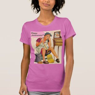Retro Housefrau Jahrestag T-Shirt