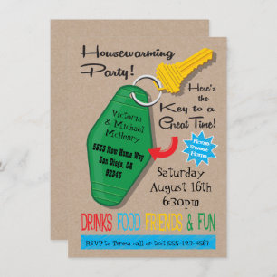 Retro Housewarming Party Invitations Einladung