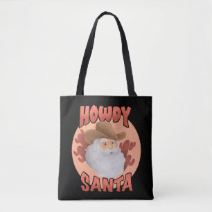 Retro Howdy Santa Rustic Cowboy Weihnachten Tasche