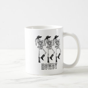 Retro Howdy Skeleton Cowgirl Dancing Cowboy Boots Kaffeetasse