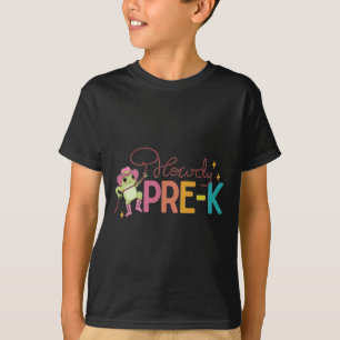 Retro Howdy Vor-K lustiger Frosch Vorschullehrer W T-Shirt