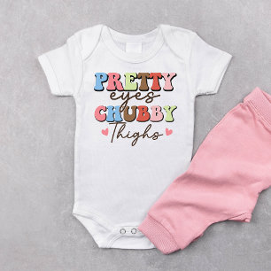 Retro Hübsch Eyes Chubby Thights Baby Bodysuit Strampler