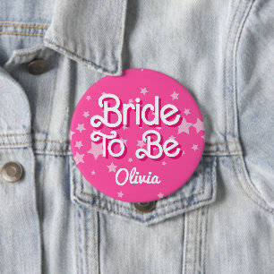 Retro Hübsche Rosa Sterne Junggesellinnenabschied Button