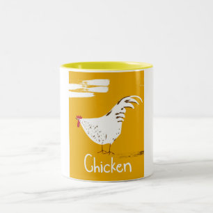 Retro-Huhn Zweifarbige Tasse