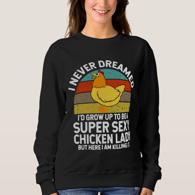 Retro-Hühnerdame Sweatshirt (Vorderseite)