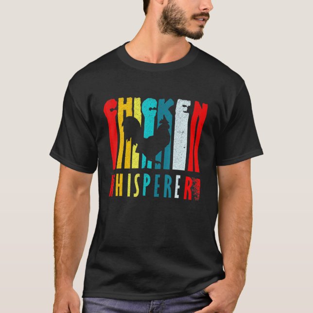 Retro Hühnerflüsterer Hühnerfarmer T-Shirt (Vorderseite)