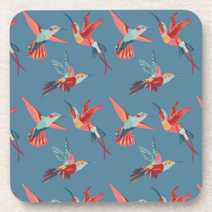 Retro Hummingbird-Muster Getränkeuntersetzer