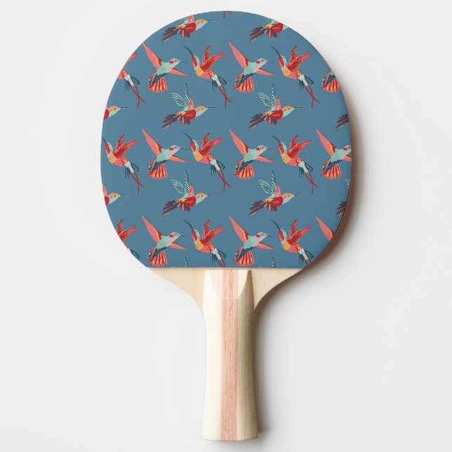 Retro Hummingbird-Muster Tischtennis Schläger (Vorderseite)