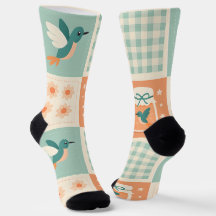Retro Hummingbird Socks