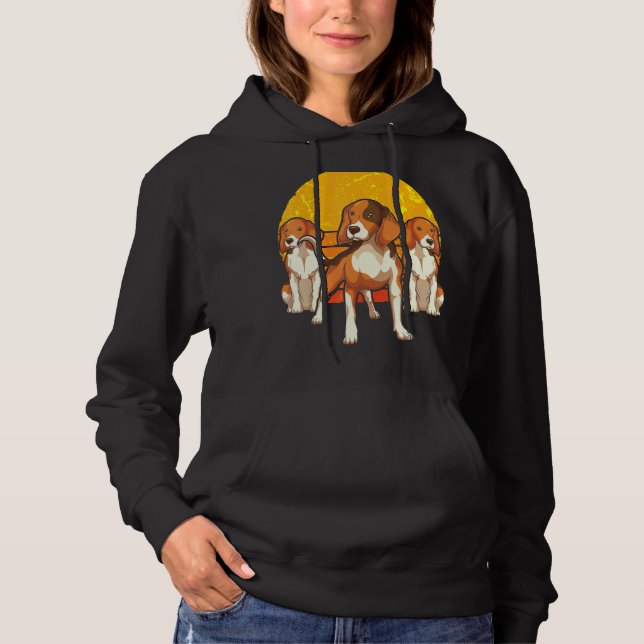 Retro Hund Besitzer des Tieres Sunset Beagle Hoodie (Vorderseite)