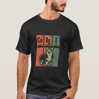 Retro-Hund Corgi-Fan Periodensystem Corgi T-Shirt