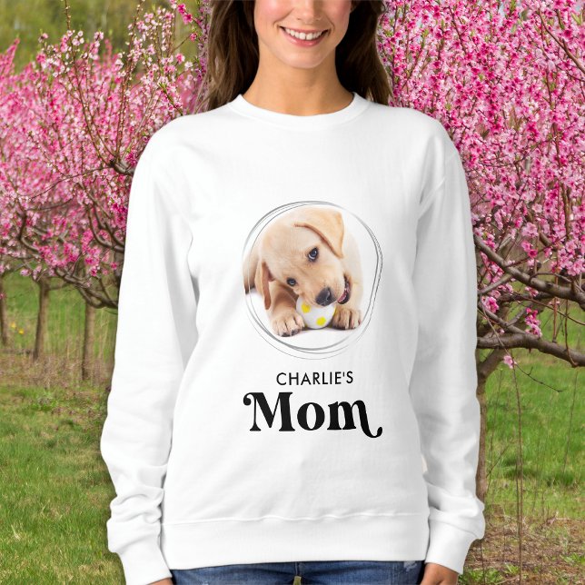 Retro Hund MAMA Personalisiert Puppy Pet Foto Sweatshirt (Von Creator hochgeladen)