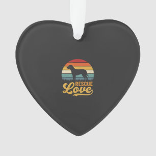 Retro-Hund Sonnenuntergang Rescue Love_1 Ornament