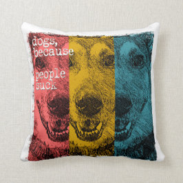 Retro Hunde, weil Leute sind zum Kotzen Kissen